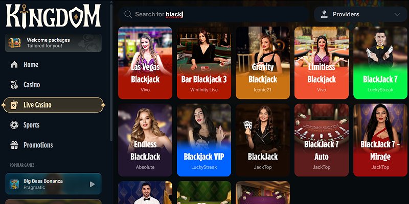 Kingdomcasino homepage screenshot